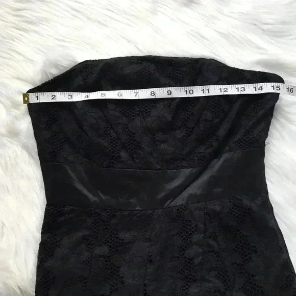 Tracy Reese Eyelet Strapless Black Dress - Picture 4 of 7